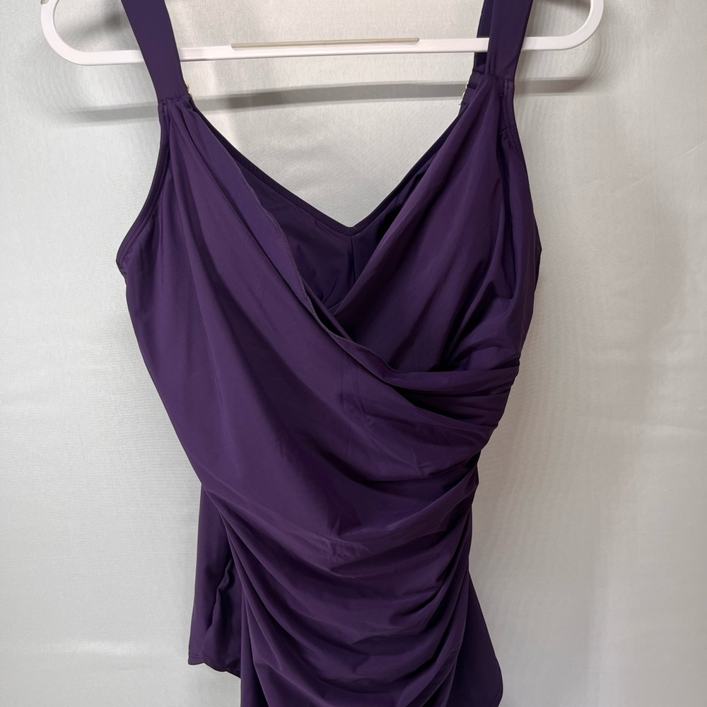 Lands' End Purple Women's One Piece Swimsuit